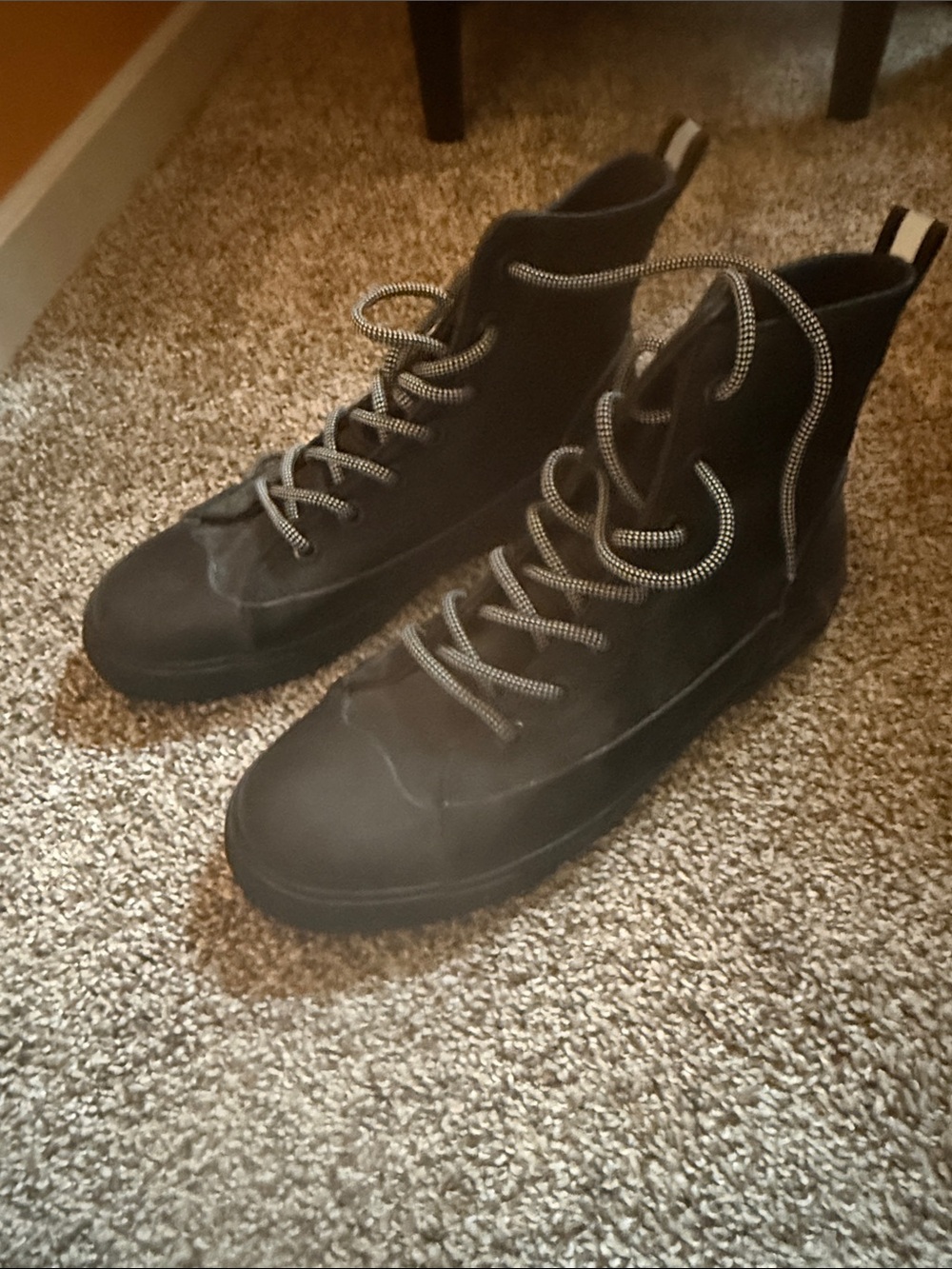 Hunter Black Lace-Up Waterproof Women's Boots